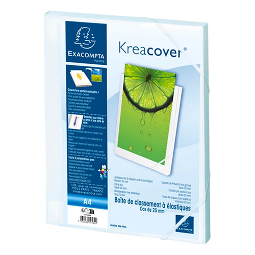 Farde A4 polypro élastiques + rabats personnalisable dos 25mm | Exaclair Farde A4 polypro élastiques + rabats personnalisable dos 25mm | Exaclair